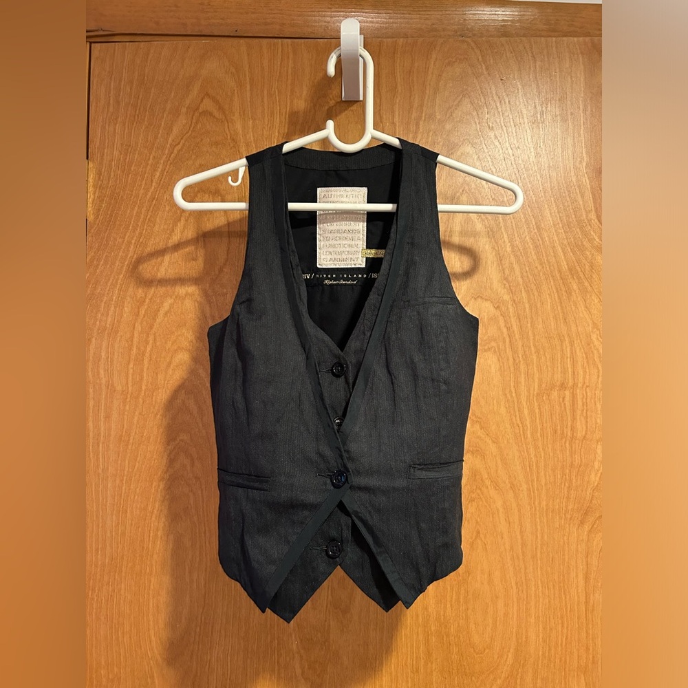 Rare River Island charcoal double vest